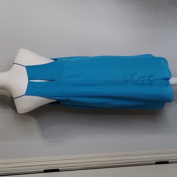 Buddy Love Turquoise Halter Dress Mix Material Collar Sleeveless Size Large - Picture 4 of 7